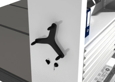 Замок на мобильный стеллаж