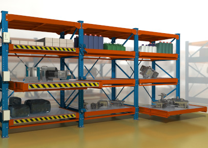 Стеллаж с выдвижными полками